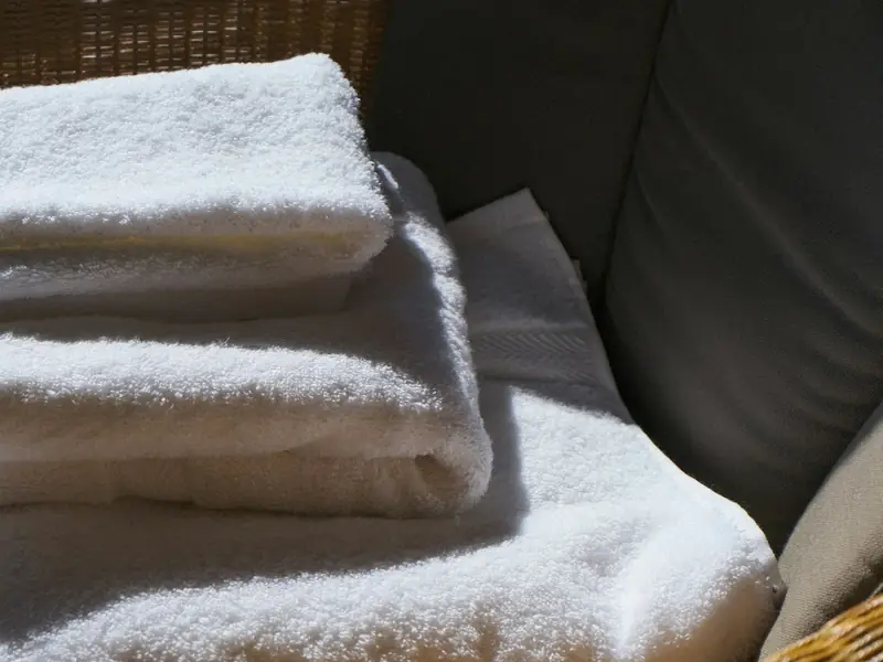 A stack of clean white towels